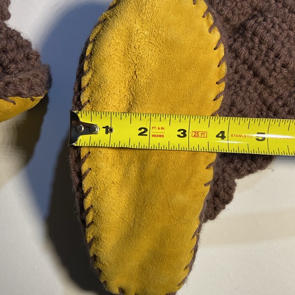 Handmade Knitted Slipper Socks with leather sole. NWOT - Picture 7 of 7